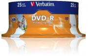 DVD-R Wide Inkjet Printable 16x 4.7GB - 25 Pack Spindle Optical Media