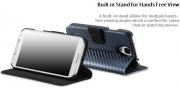 Carbon Texture Folio Case for Samsung Galaxy S4 - Dark Grey