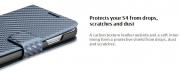 Carbon Texture Folio Case for Samsung Galaxy S4 - Dark Grey