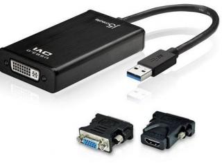 JUA330U USB3.0 to DVI Display Adapter with DVI to HDMI and DVI to VGA Converter 