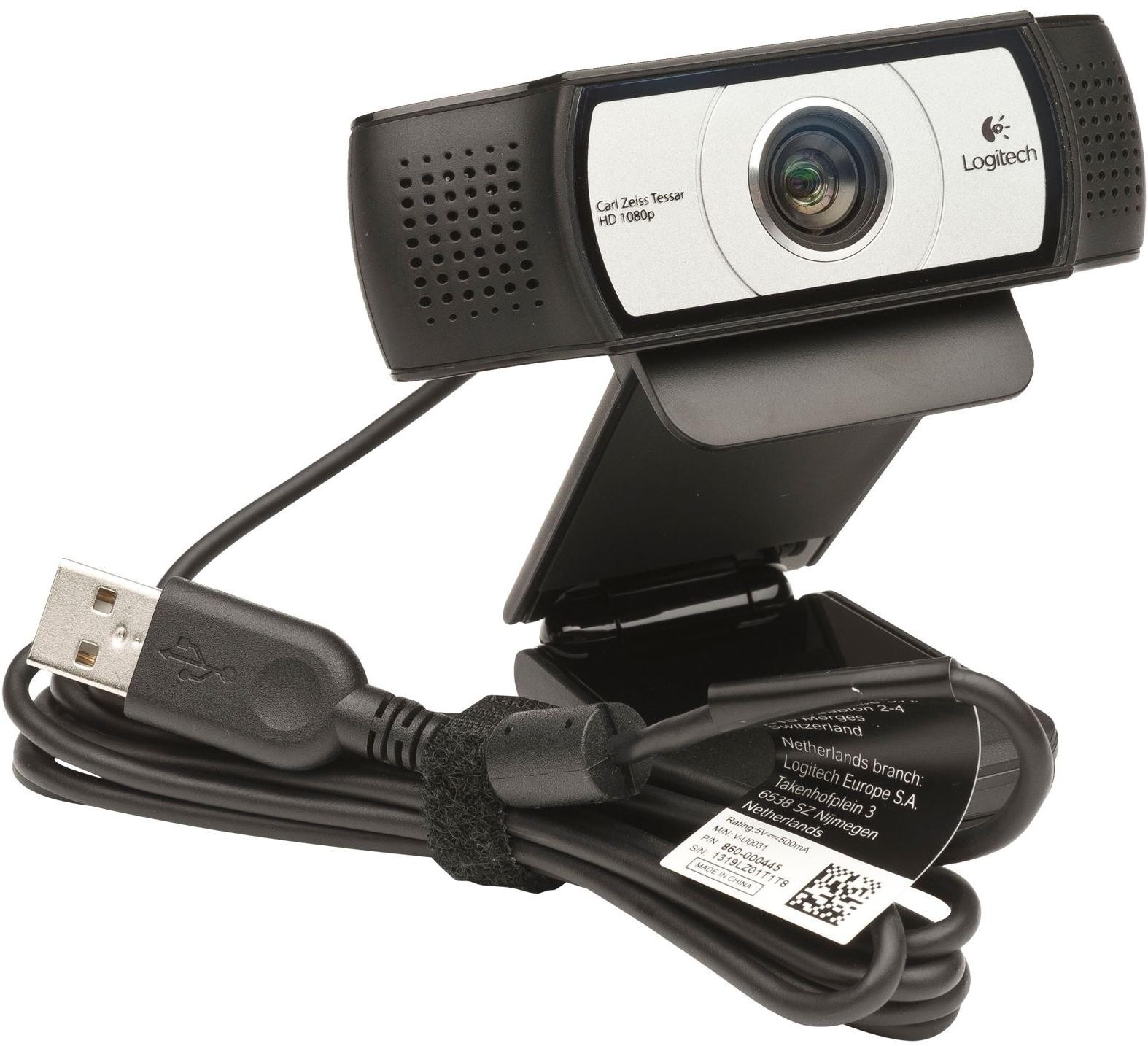 Logitech V-U0031 Webcam Carl Zeiss Tessar Lens 1080P Full HD 860-000445 