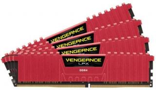 Vengeance LPX 4 X 4GB  2400MHz Desktop Memory Kit (CMK16GX4M4A2400C14R)- Red 