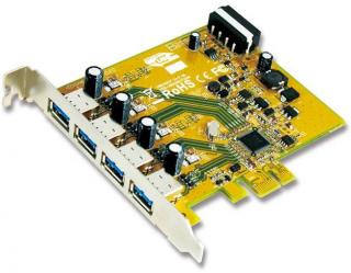 PCI Express x1 to 4 x USB3.0 port Adapter Card (USB4300) 