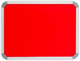 1200 x 1000mm  Aluminium Frame Felt Info Board - Red 