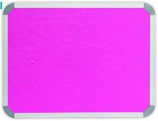 1200 x 1000mm  Aluminium Frame Felt Info Board - Pink 