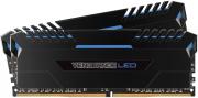 Vengeance LED 2 x 8GB 3000MHz DDR4 Desktop Memory Kit - Black with Blue LED (CMU16GX4M2C3000C15B)