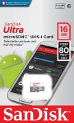 Ultra 16GB MicroSDHC  UHS-I Class 10 Memory Card with SD Adapter