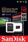 Extreme Plus MicroSDXC 128GB Secure Digital XC Class 10 Memory Card with SD Adapter