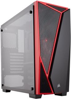 Carbide Series SPEC-04 Tempered Glass Mid-Tower Gaming Chassis - Black/Red 