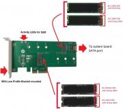 M.2 NVMe + M.2 SATA SSD PCIe x4 Adapter