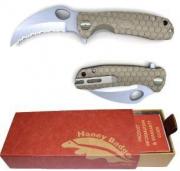 HB1152 Honey Badger Small Serrated Claw Knife - Beige