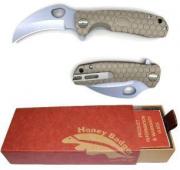 HB1132 Honey Badger Medium Serrated Claw Knife - Tan