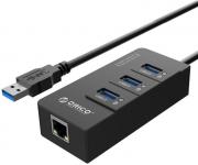3-Port USB3.0 Hub With Gigabit Ethernet Adapter