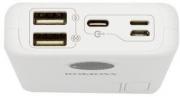 OM10 10000mAh Input: Type-C|Lightning|Micro USB| Output: 2 x USB Power Bank - White