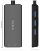 3 Port USB3.0 Hub With TF and SD Card Reader Black