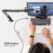 T669 Cardioid USB Condensor Microphone Arm Desk Mount Kit - Black
