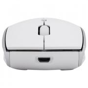 Macally BTEZMOUSEBAT Rechargeable Bluetooth Optical Mouse - White/Silver
