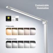 TT-DL19 LED 420 Lumen Desk Lamp with USB 5 V/2A Charging Port - Silver
