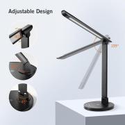 TT-DL13 LED 410 Lumen Desk Lamp with USB 5 V/1 A Charging Port - Black