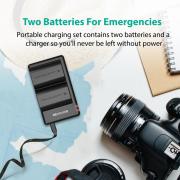 2x 2000mAh Replacement Batteries For Canon LP-E6(N) With Charger Set