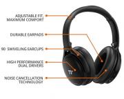 TT-BH22 Active Noise Cancelling Bluetooth 4.2 Headphones