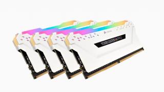 Vengeance RGB Pro 4 x 8GB 2666MHz DDR4 Desktop Memory Kit - White with RGB LED (CMW32GX4M4A2666C16W) 