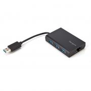 3-Port USB 3.0 Hub With Gigabit Ethernet - Black