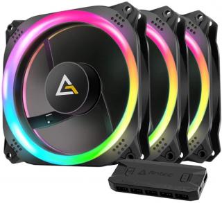 Prizm 120 ARGB PWM 3 pack Chassis Fan with 2x LED Strips and 1x Controller 