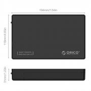 3588C3 2.5/3.5 USB-C External Hard Drive Enclosure-Black