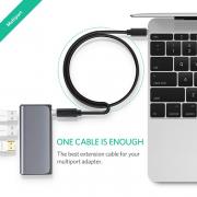 USB-C Male & Female 0.5m Extension Cable