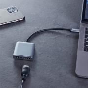 iAdapt USB-C to Dual 4K HDMI Adapter - Grey