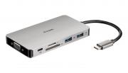 DUB-M910 9-in-1 USB-C Multi-Port Hub with 100W Power Delivery - Silver 