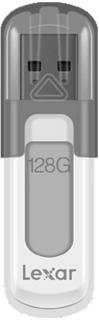 JumpDrive V100 128GB USB3.0 Type A Flash Drive - White & Grey 