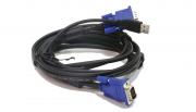 USB Type-A Male to Dual VGA Male Cable for KVM Switch - 1.8m 