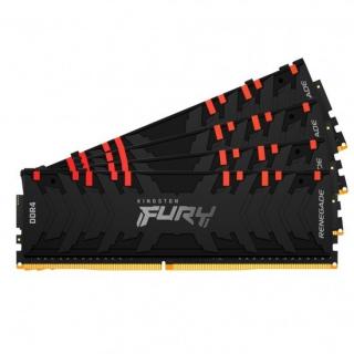Fury Renegade RGB 4 x 32GB 3200MHz DDR4 Desktop Memory Kit - Black (KF432C16RBAK4/128) 