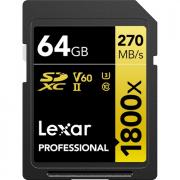 Professional 1800x 64GB SDXC UHS-II Memory Card - Gold Series 