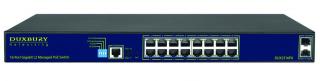 AI Series DUX1018P 16-Port Layer 2 PoE  Unmanaged Gigabit Switch with 2 x SFP Ports 