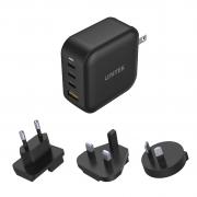 P1112ABK Quad GaN 4 Port 100W Travel Charger with USB PD and QC 3.0