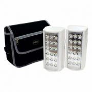 MS1081-T Twin Pack Rechargeable Camping AC/DC LED 800 LM Lantern Kit - White 