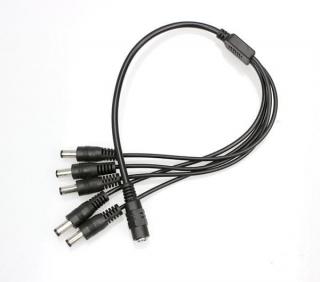 Female To Five Male DC Power Splitter Cable for Cameras 