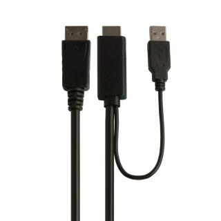 GCHDP18 1.8m Male HDMI To Male Display Port With USB Cable - Black 