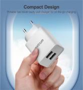 Pro Dual U24 12W 2.4A Dual USB Fast Travel Charger With Micro USB Cable - White