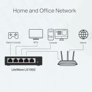 LiteWave LS105G 5-Port Gigabit Desktop Switch