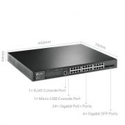 JetStream TL-SG3428MP 28-Port Gigabit L2+ Rack Mountable Managed Switch with 24-Port PoE+ and 4 x SFP Ports